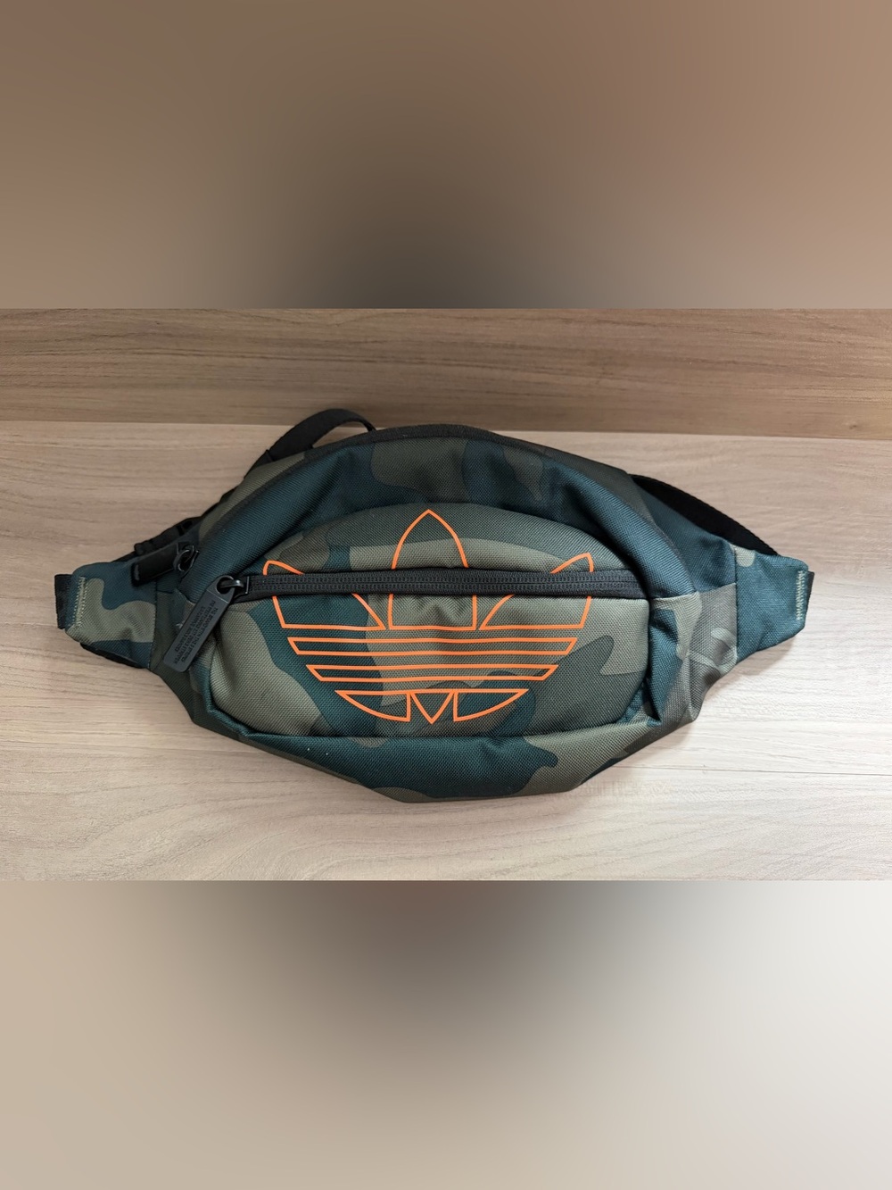 Adidas Originals Unisex Camo Olive Cargo Signal Orange National Waist Fanny Pack